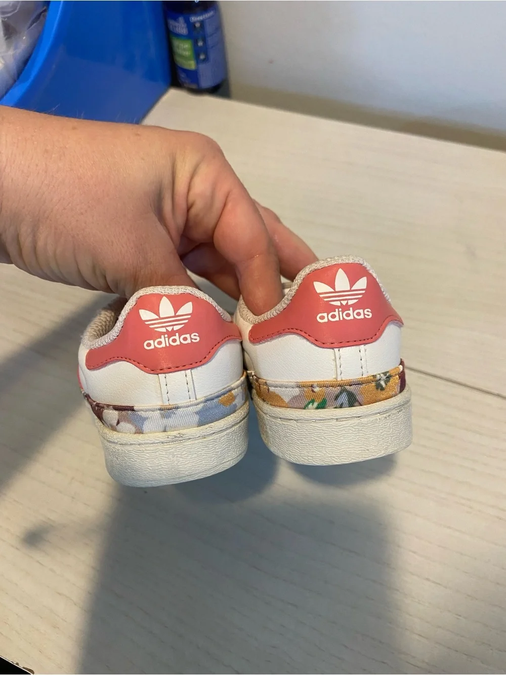 adidas Kids White and Pink Three-Stripe Sneakers - Picture 2 of 6